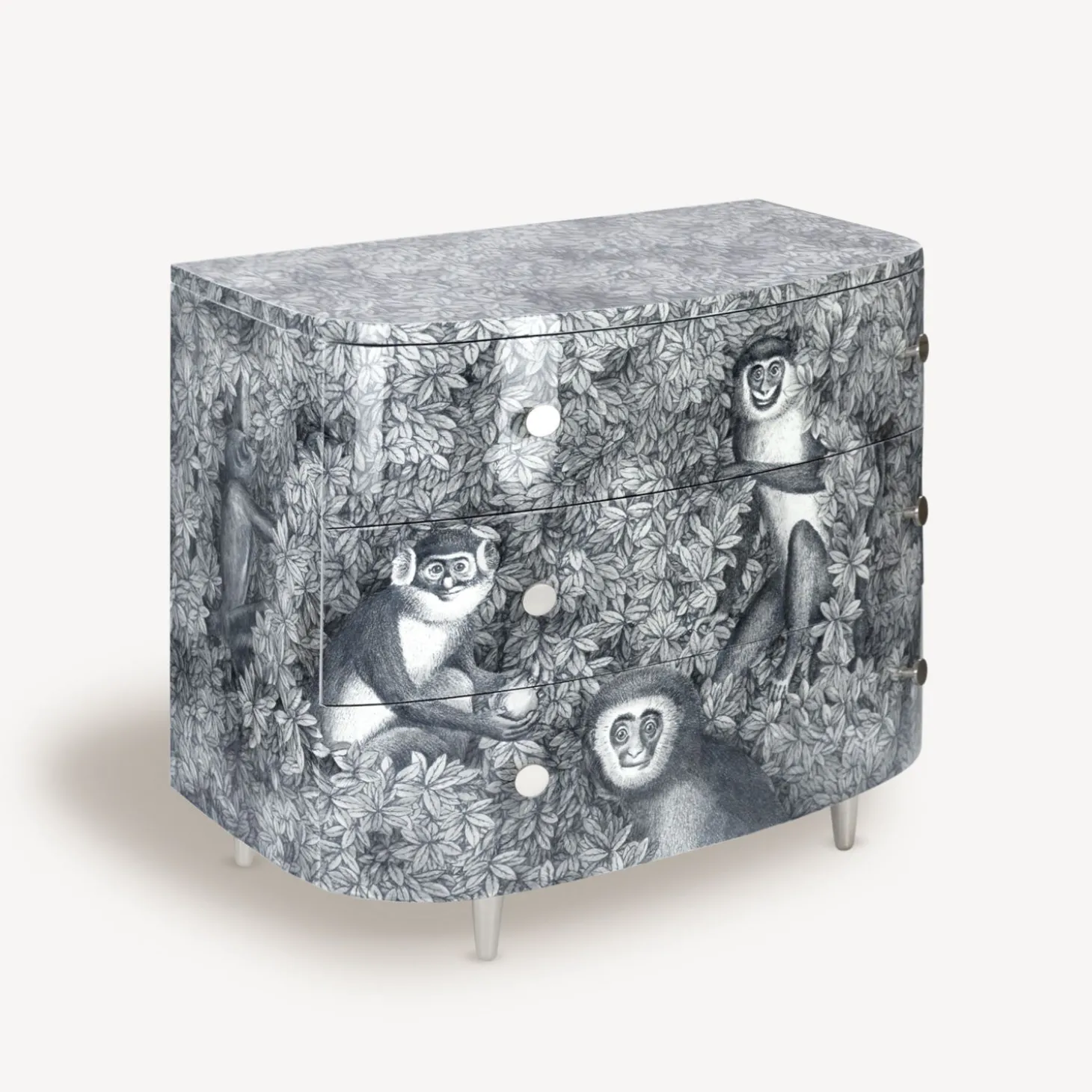 cassettiera_curva_scimmie_1.webp Fornasetti Cassettiera Curva Scimmie^ Cassettiera