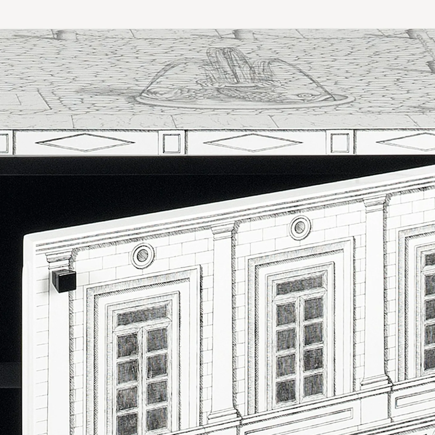 credenza_rialzata_archite_2.webp Fornasetti Credenza Rialzata Architettura^ Armadietti
