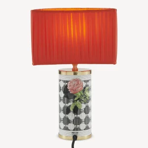 Fornasetti Paralume Semicilindrico In Tessuto Plissettato^ Lampade E Paralumi