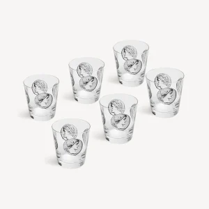 Fornasetti Set 6 Bicchieri Acqua Cammei^ Bicchieri E Sottobicchieri