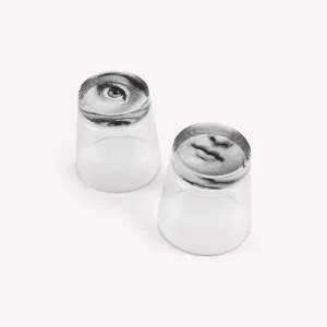 Fornasetti Set 2 Bicchieri Occhio E Bocca^ Bicchieri E Sottobicchieri
