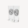 Fornasetti Set 2 Bicchieri Soda Cammei^ Bicchieri E Sottobicchieri