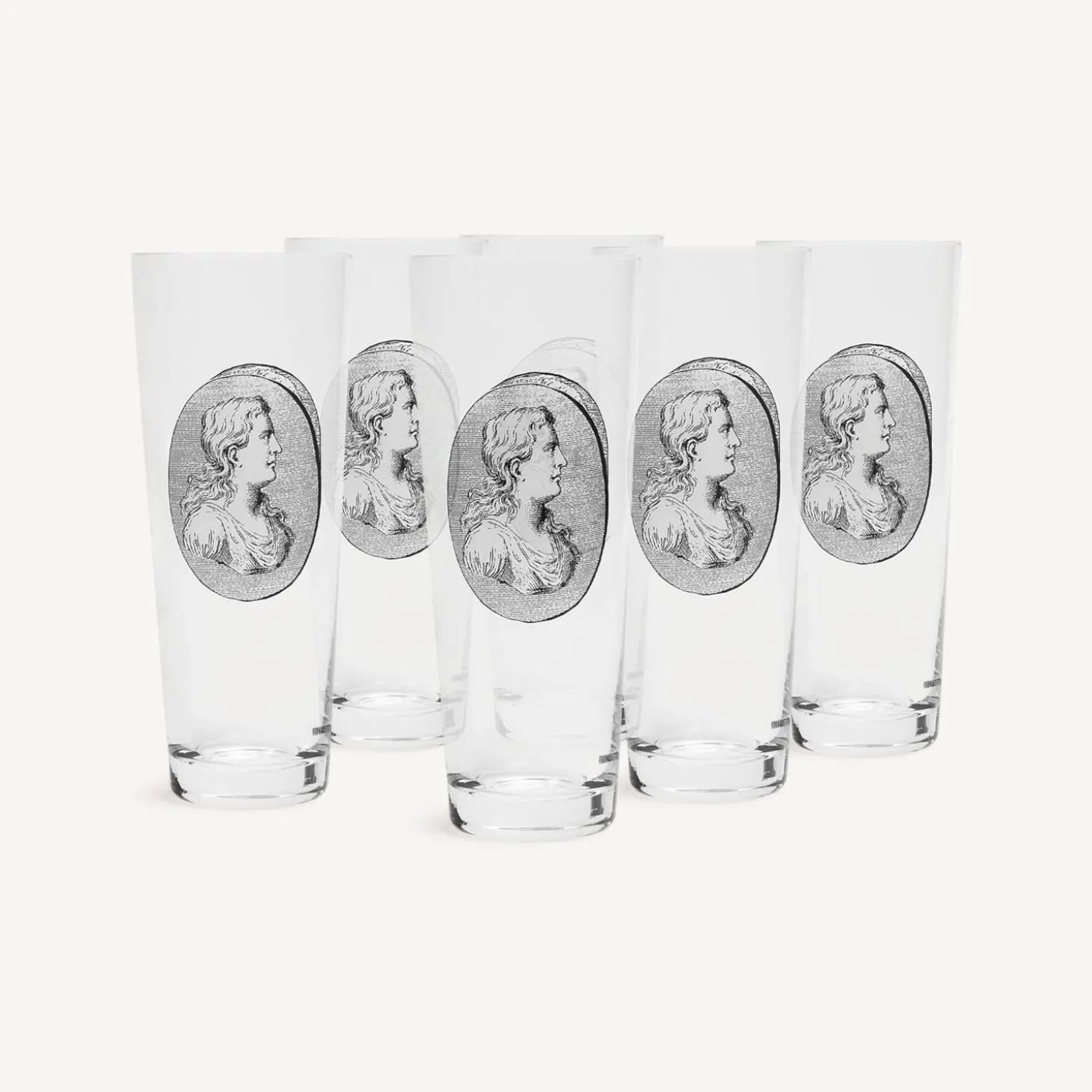 set__bicchieri_soda_camme_0.webp Fornasetti Set 6 Bicchieri Soda Cammei^ Bicchieri E Sottobicchieri