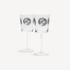 Fornasetti Set 2 Calici Vino Cammei^ Bicchieri E Sottobicchieri