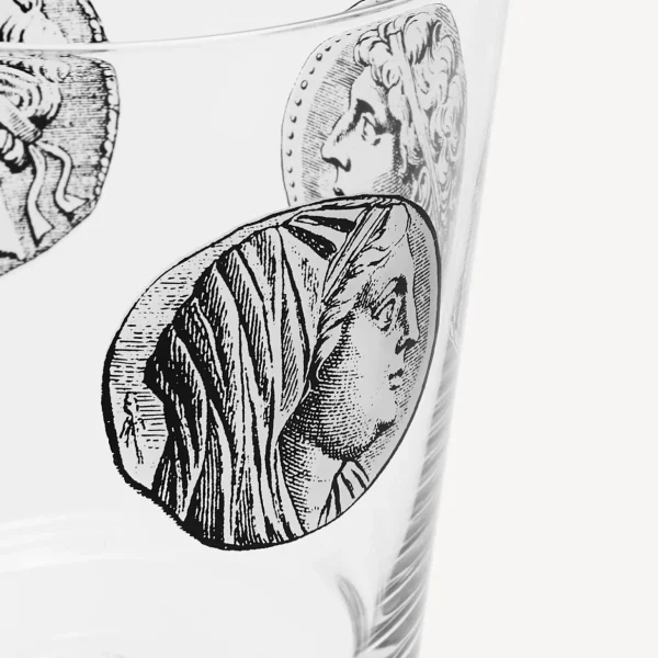 Fornasetti Set 2 Calici Vino Cammei^ Bicchieri E Sottobicchieri