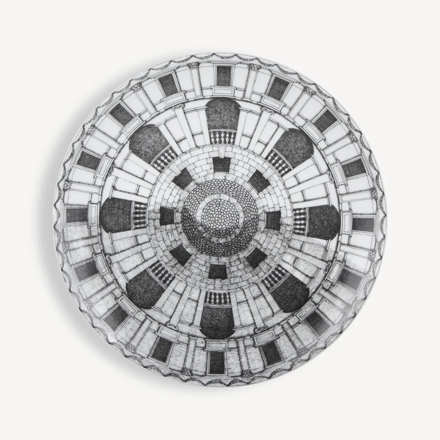 set__piatti_cortili_1.webp Fornasetti Set 6 Piatti Cortili^ Piatti Decorativi