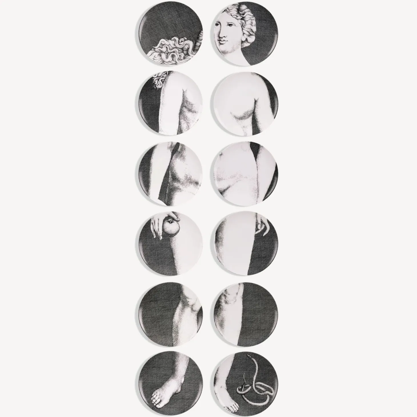 set__piatti_eva_0.webp Fornasetti Set 12 Piatti Eva^ Piatti Decorativi