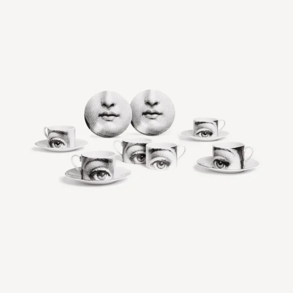 Fornasetti Set 6 Tazze Da Te Tema E Variazioni N.1^ Set Da Te E Caffe