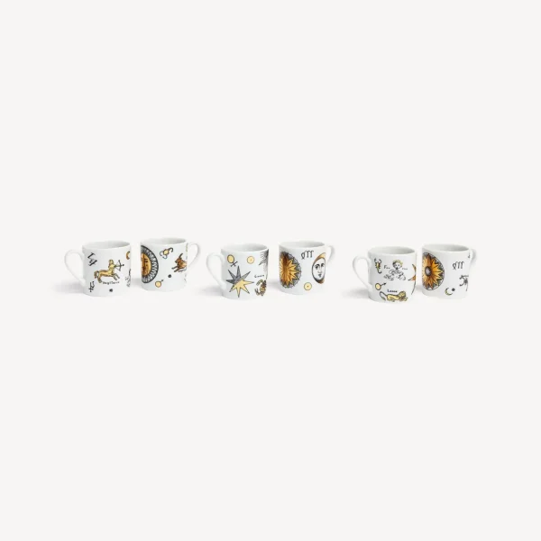 Fornasetti Set 6 Tazzine Caffe Astronomici^ Set Da Te E Caffe
