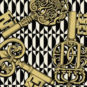 Fornasetti Sgabello Chiavi E Losanghe^ Sgabelli