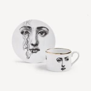 Fornasetti Tazza Da Te Tema E Variazioni Il Fumo Fa Male^ Set Da Te E Caffe