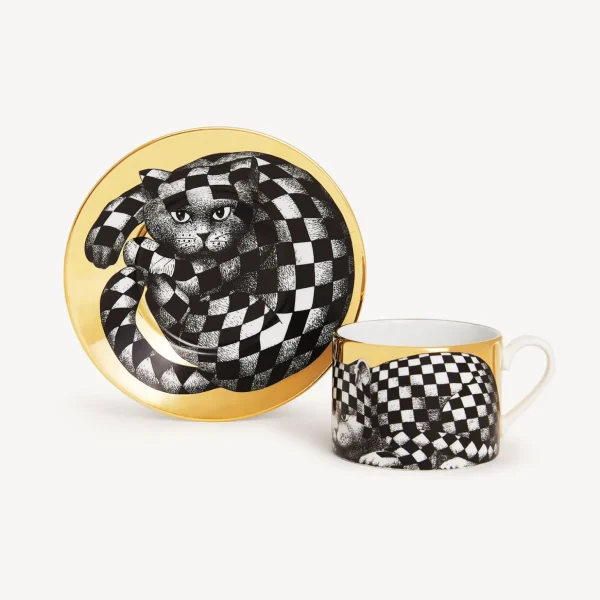 Fornasetti Tazza Te Alta Fedelta Quadrettato^ Set Da Te E Caffe