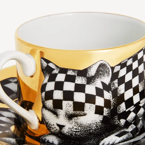 Fornasetti Tazza Te Alta Fedelta Quadrettato^ Set Da Te E Caffe
