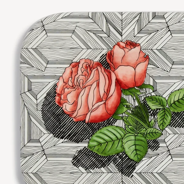 Fornasetti Vassoio Musciarabia Con Rose^ Vassoi E Pliants Decorativi
