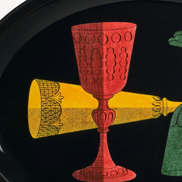 Fornasetti Vassoio Ovale Bicchieri^ Vassoi E Pliants Decorativi