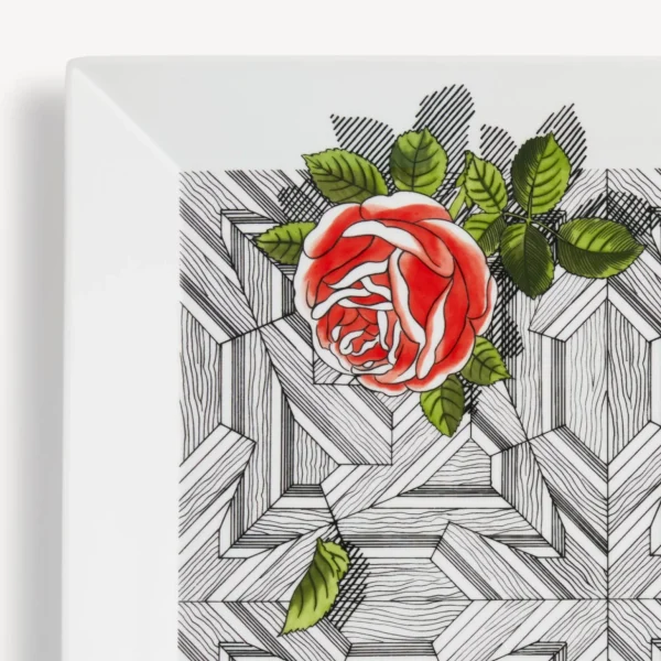 Fornasetti Vassoio Quadrato Musciarabia Con Rose^ Vassoi Decorativi